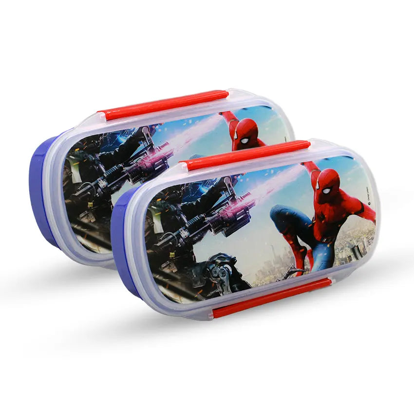 Bento Lunch Box Model 2 Pack of 2 600ml With Sticker - Kids School Lunch Box with Tray