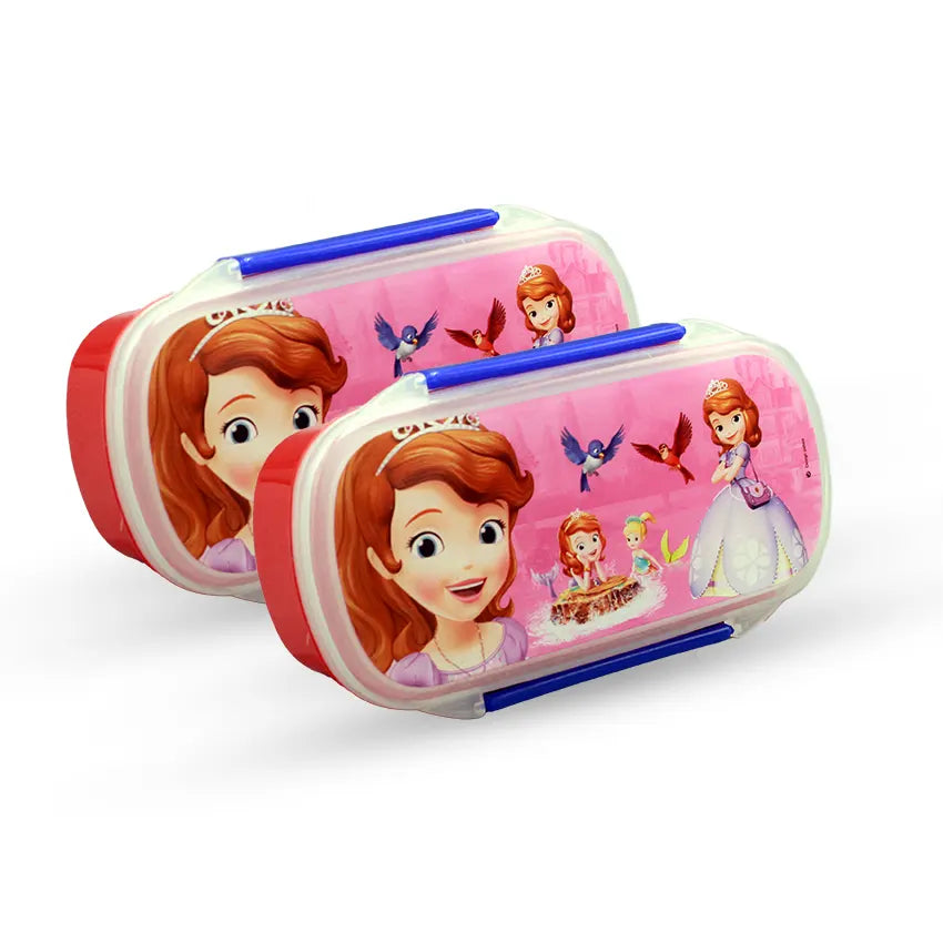 Bento Lunch Box Model 2 Pack of 2 600ml With Sticker - Kids School Lunch Box with Tray