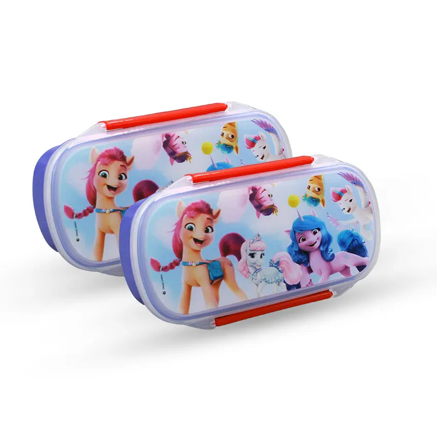 Bento Lunch Box Model 2 Pack of 2 600ml With Sticker - Kids School Lunch Box with Tray