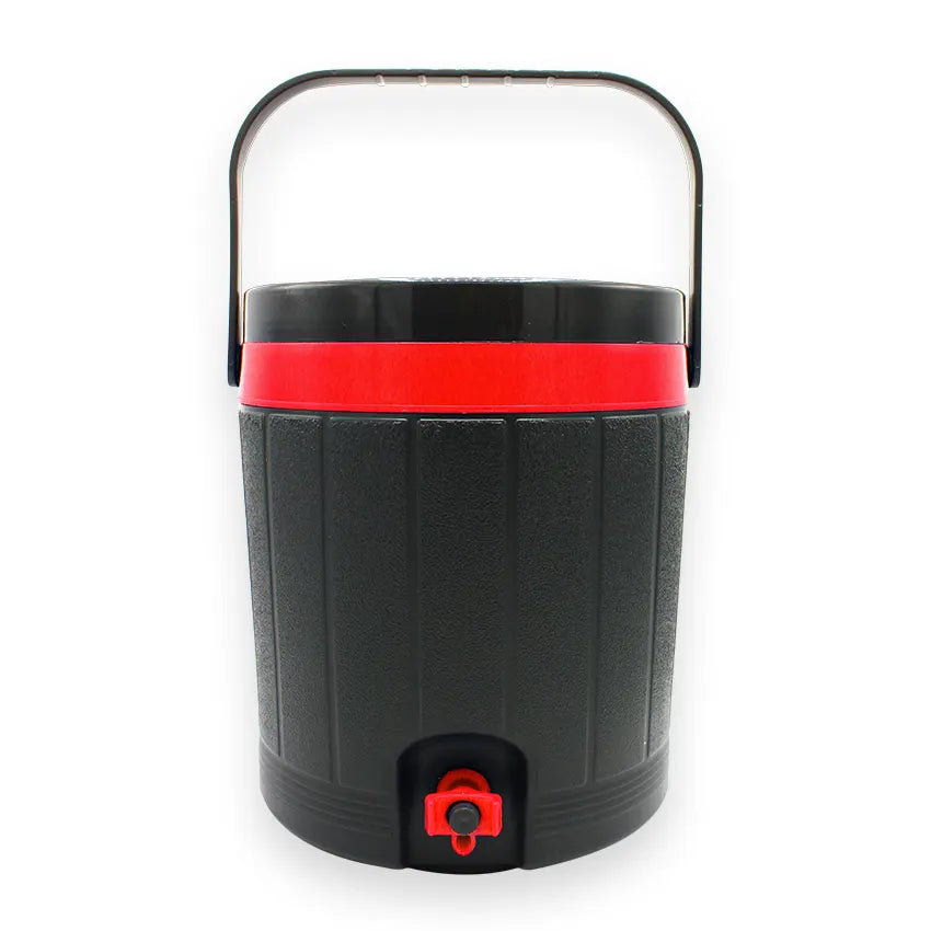 Alpha Cooler - (10Litre) Insulated Portable Water Cooler - BPA-Free Drink Storage for Home, Picnic & Outdoor Use - Grey Red