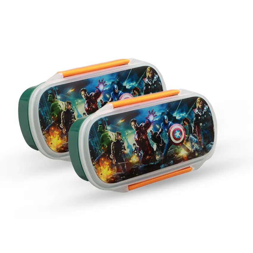 Bento Lunch Box M2 Pack of 2 600ml With Sticker