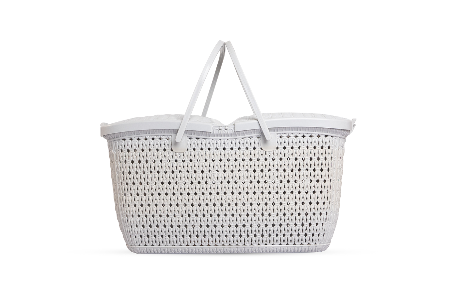 Plastic Picnic Basket | Outdoor Food Storage & Carry Basket - Grey - Malik Mart P206