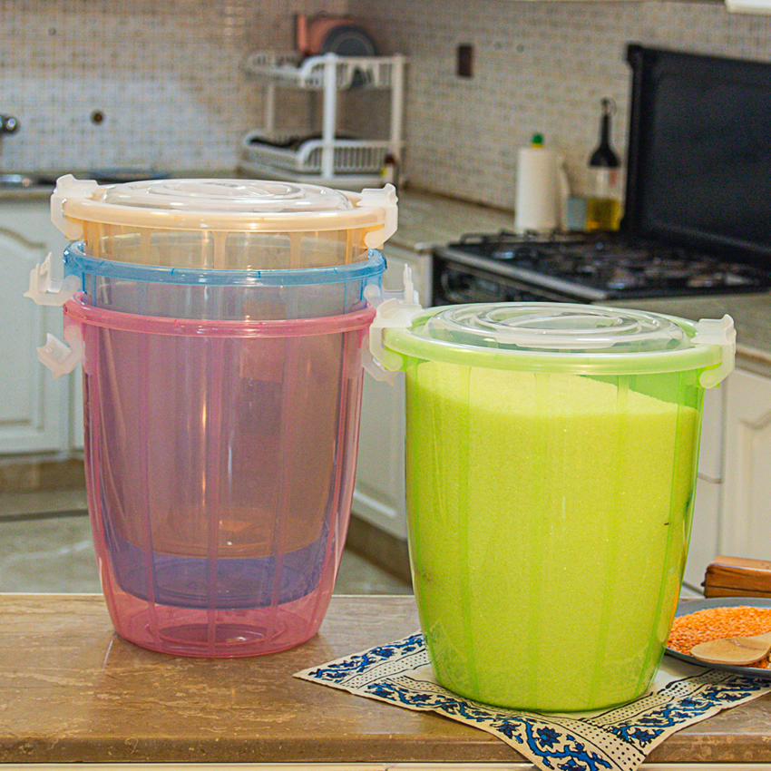 Opal Food Storage Container Large Pack of 2 - (16Litre) Transparent Airtight Food Storage Container - BPA-Free Kitchen Organizer Box for Fresh Food & Pantry Storage - Orange