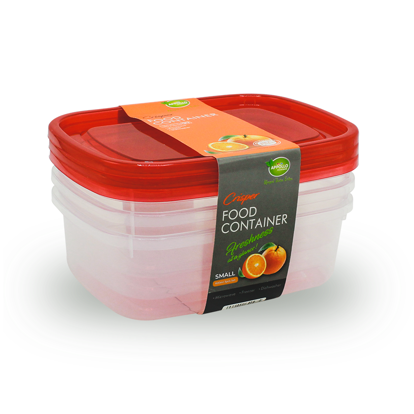 Crisper Food Container Small - (600ml) Airtight Food Storage Container - BPA-Free Kitchen Organizer Box for Fresh Food & Pantry Storage - Assorted