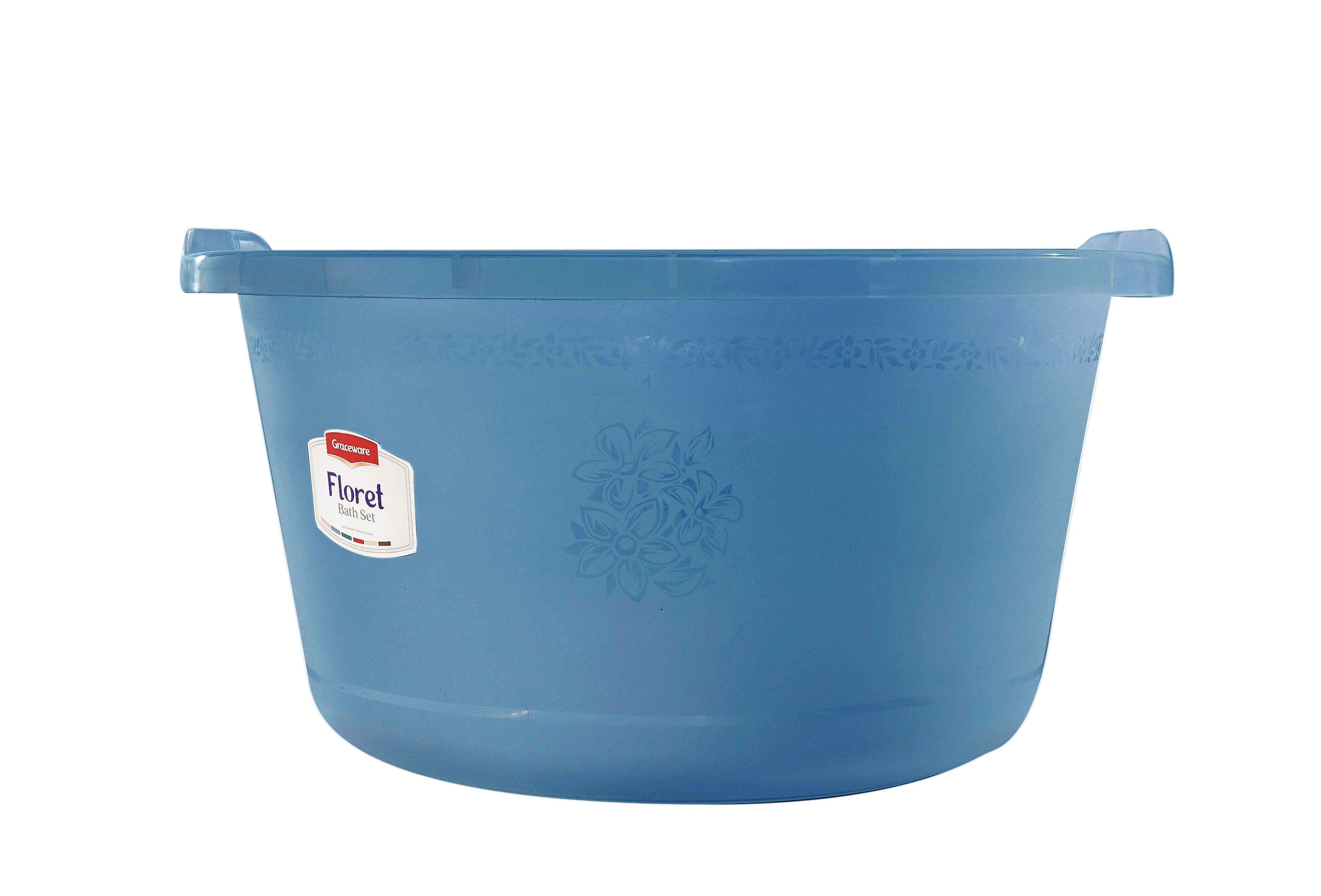 Floret Plastic Bath Set Blue | Stylish Bathroom Accessories Set - Malik Mart P163