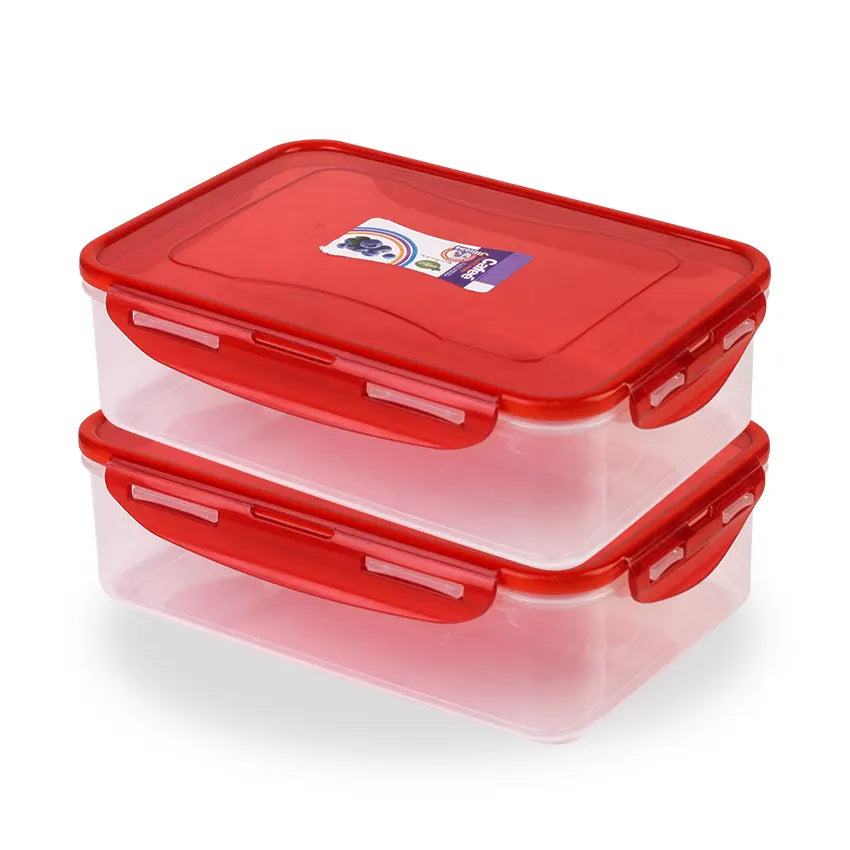 Cafee Food Keeper XL Pack of 2 - (2300ml) Airtight Food Storage Container - BPA-Free Kitchen Organizer Box for Fresh Food & Pantry Storage - Orange
