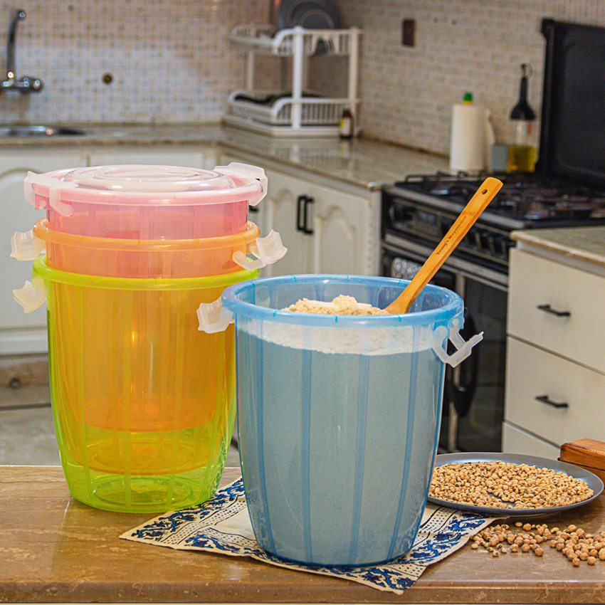 Opal Food Storage Container Medium Pack of 2- (10Litre) Transparent Airtight Food Storage Container - BPA-Free Kitchen Organizer Box for Fresh Food & Pantry Storage - Orange