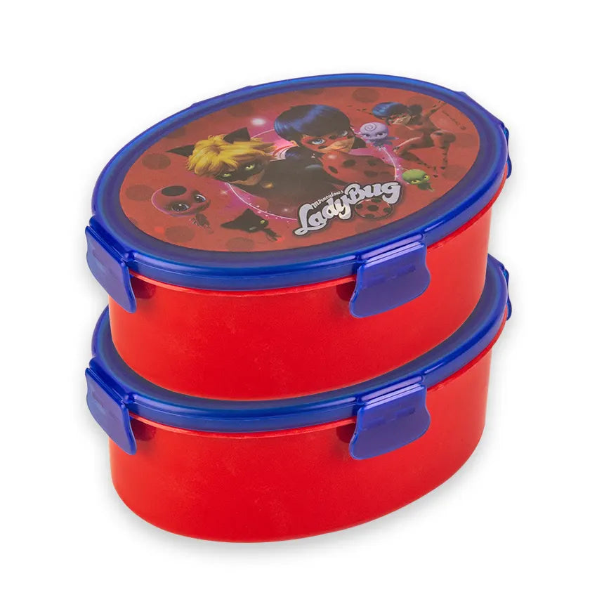 Oval Lunch Box Pack of 2 500ml - Kids School Lunch Box with Portable Hand Carry Design
