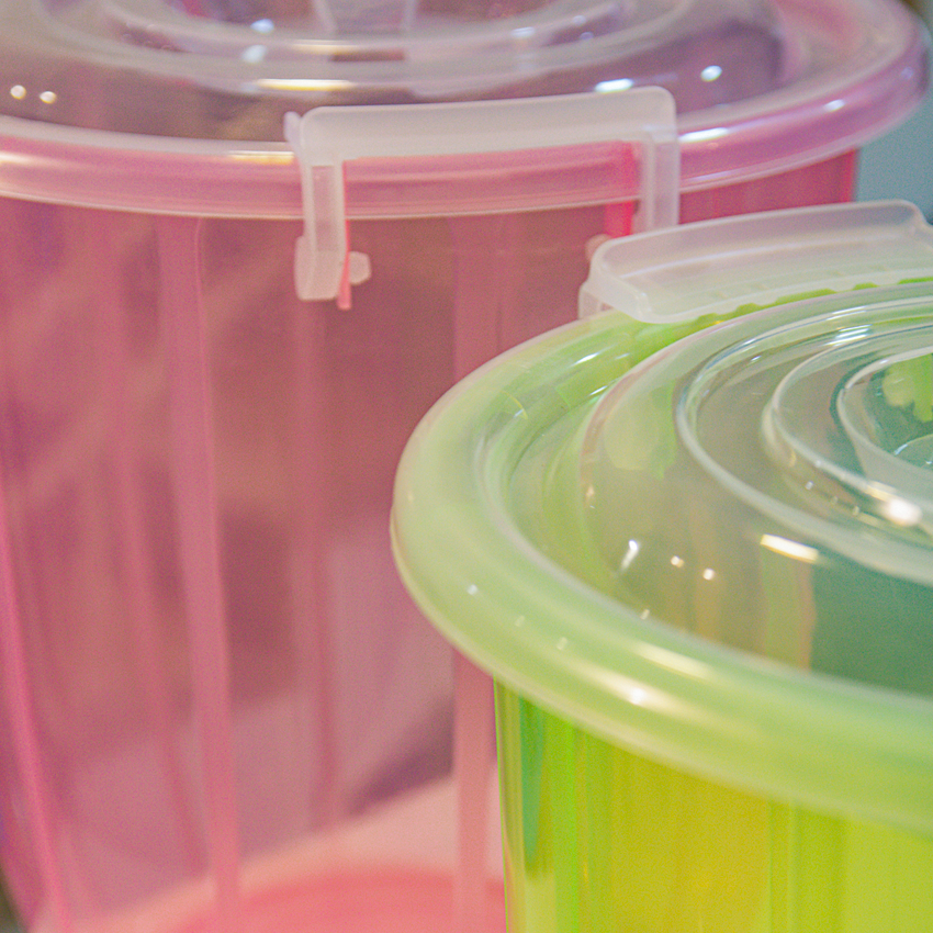 Opal Food Storage Container Large Pack of 2 - (16Litre) Transparent Airtight Food Storage Container - BPA-Free Kitchen Organizer Box for Fresh Food & Pantry Storage - Pink