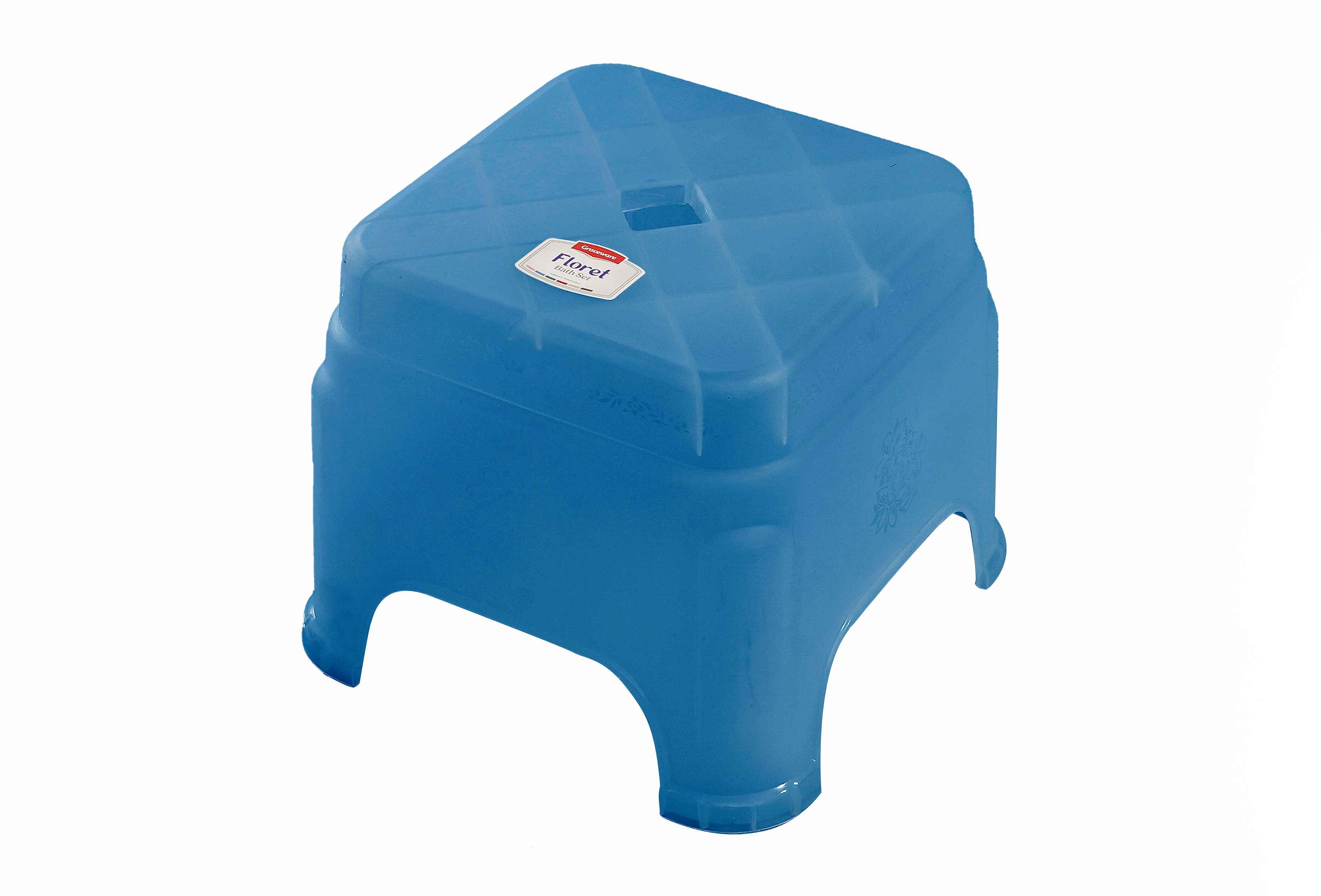 Floret Plastic Bath Set Blue | Stylish Bathroom Accessories Set - Malik Mart P163