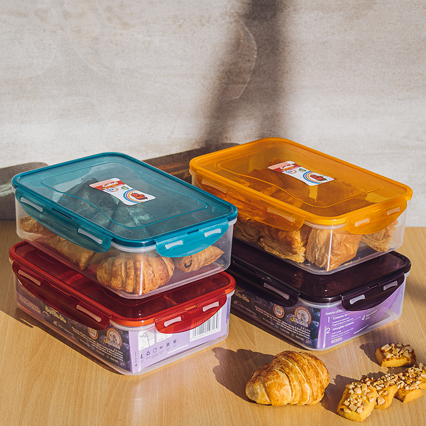 Cafee Food Keeper XL Pack of 2 - (2300ml) Airtight Food Storage Container - BPA-Free Kitchen Organizer Box for Fresh Food & Pantry Storage - Turqoise