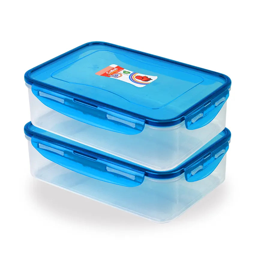 Cafee Food Keeper XL Pack of 2 - (2300ml) Airtight Food Storage Container - BPA-Free Kitchen Organizer Box for Fresh Food & Pantry Storage - Natural
