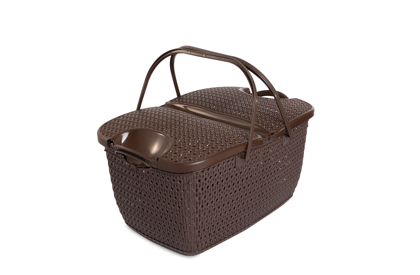 Plastic Picnic Basket | Outdoor Food Storage & Carry Basket - White - Malik Mart P211