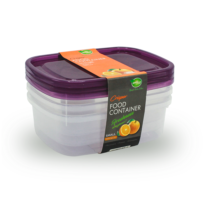 Crisper Food Container Small - (600ml) Airtight Food Storage Container - BPA-Free Kitchen Organizer Box for Fresh Food & Pantry Storage - Assorted