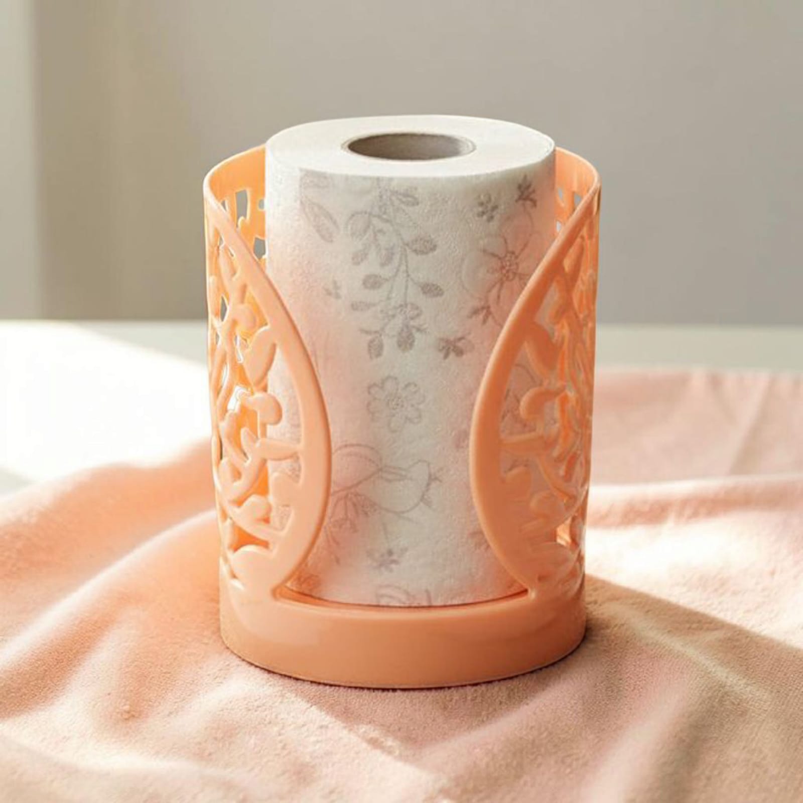 Floral Tissue Holder Stylish Tissue Roll Stand for Kitchen and Dining Table