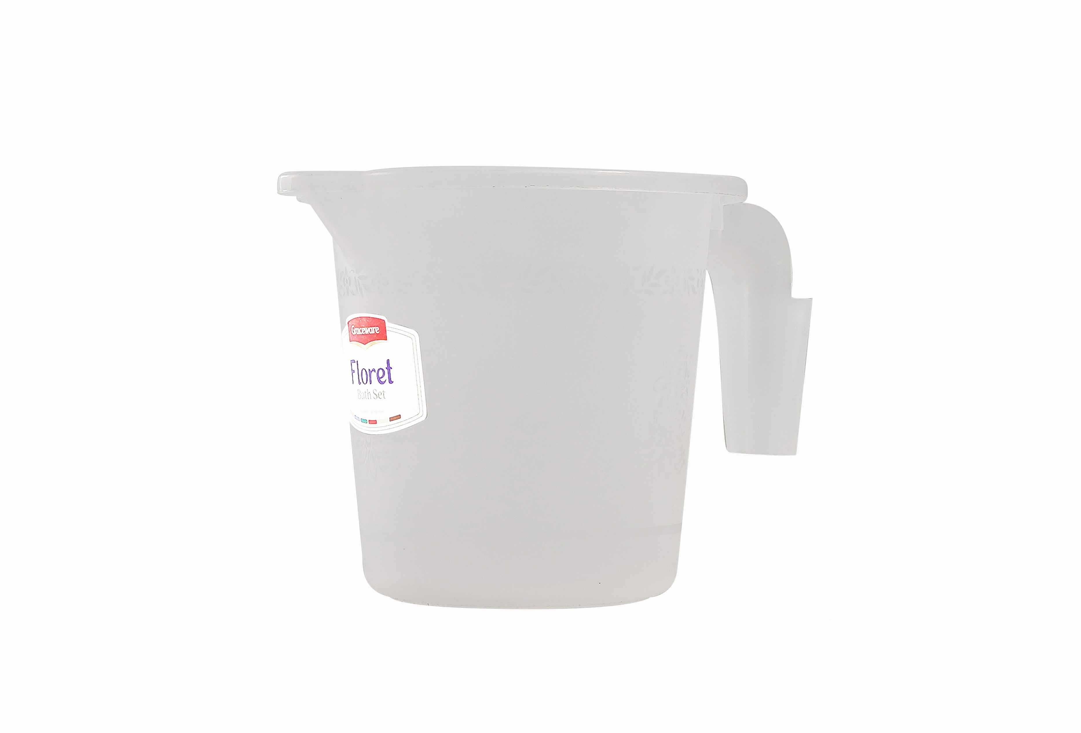 Floret Plastic Bath Set White | Stylish Bathroom Accessories Set - Malik Mart P162