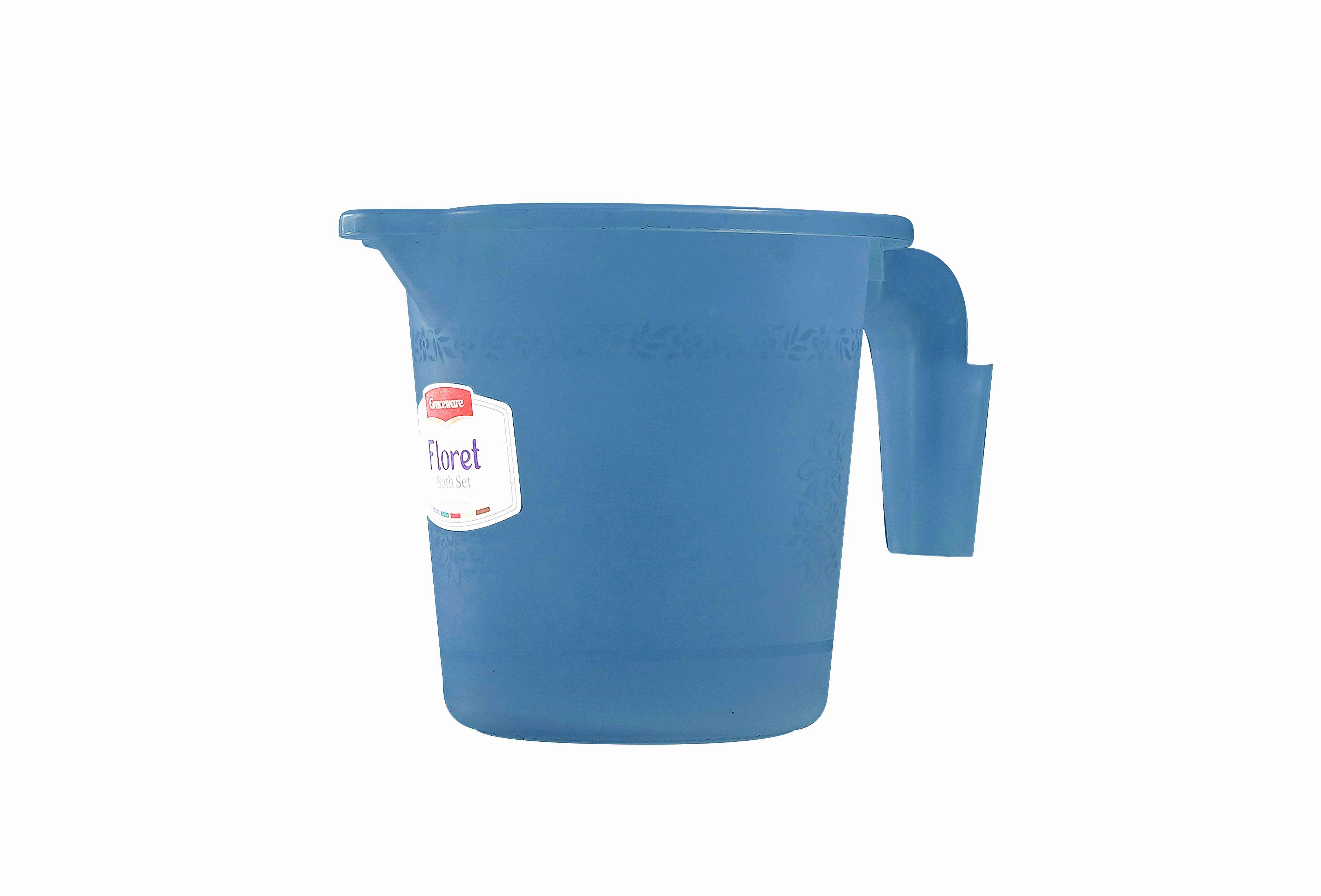 Floret Plastic Bath Set Blue | Stylish Bathroom Accessories Set - Malik Mart P163