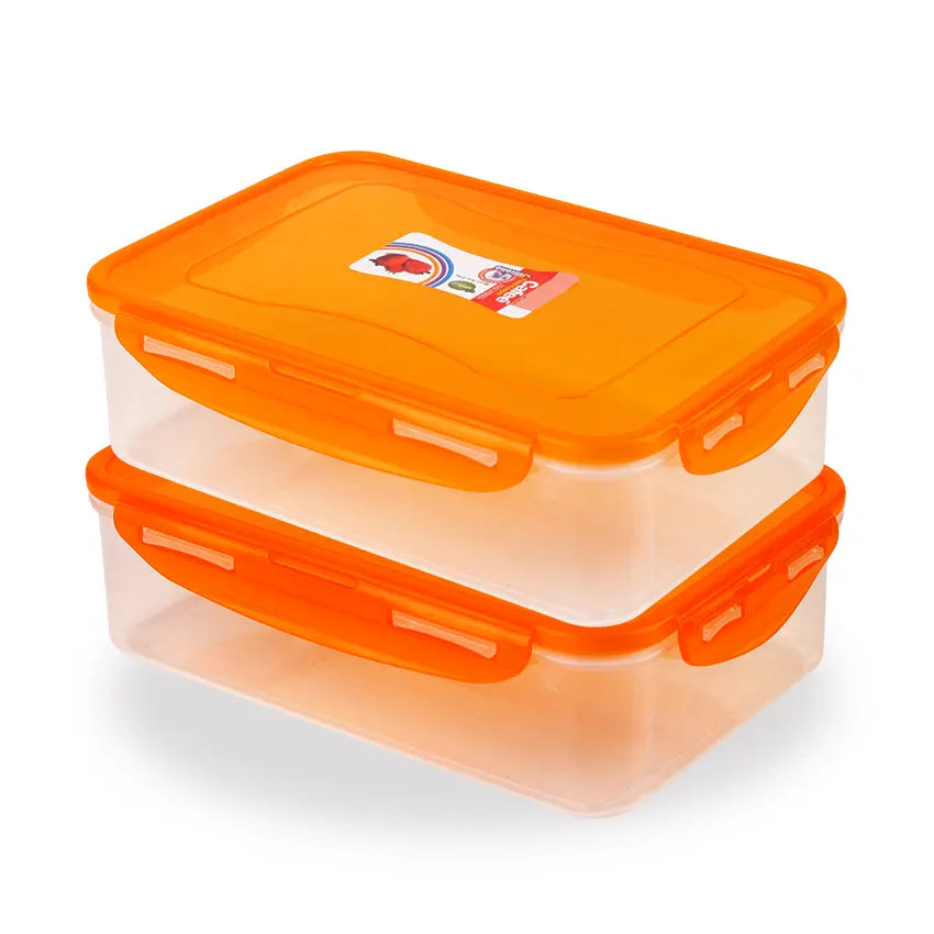 Cafee Food Keeper XL Pack of 2 - (2300ml) Airtight Food Storage Container - BPA-Free Kitchen Organizer Box for Fresh Food & Pantry Storage - Purple