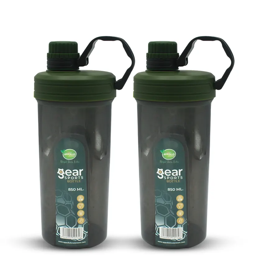 Gear Sports Water Bottle Small Pack of 2 - (850ml) Leak-Resistant Water Bottle - Portable BPA-Free Hydration Bottle for School, Gym & Daily Use