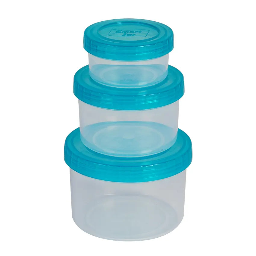 Smart Mini Jar Pack of 3 - (S/M/L) Airtight Storage Jar - Stylish Kitchen Jar for Dry Fruits, Snacks, Spices & Pantry Items - White