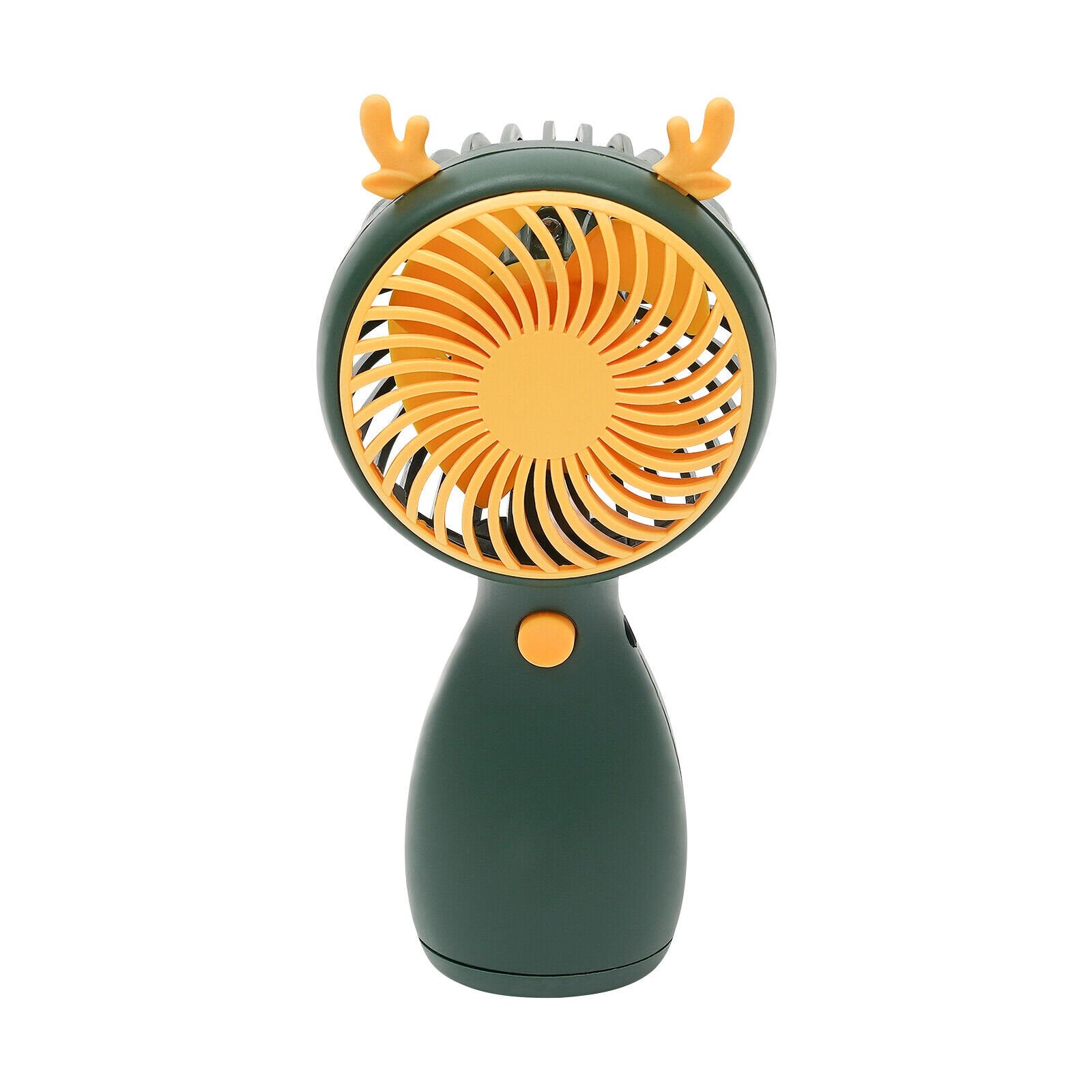 Green Cute Mini Rechargeable USB Fan - Portable Handheld Desk Fan