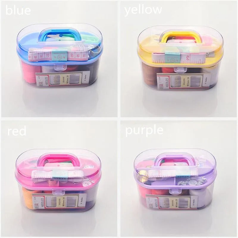 Sewing Box Kit Set with Thread, Needles, Scissor & Measuring Tape