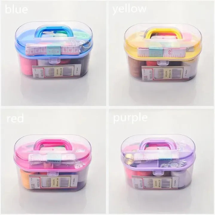 Sewing Box Kit Set with Thread, Needles, Scissor & Measuring Tape