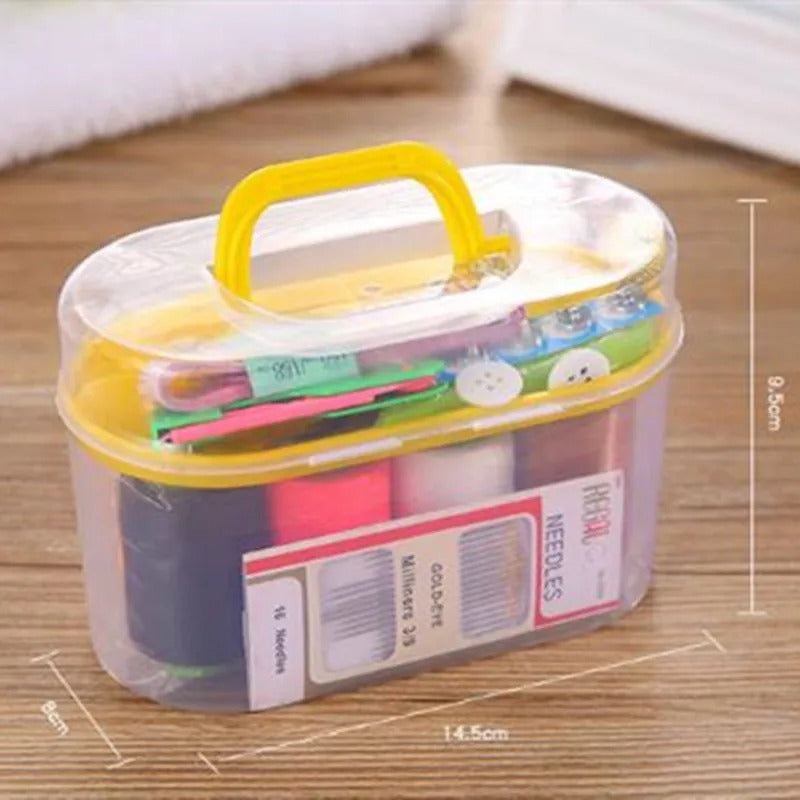 Sewing Box Kit Set with Thread, Needles, Scissor & Measuring Tape