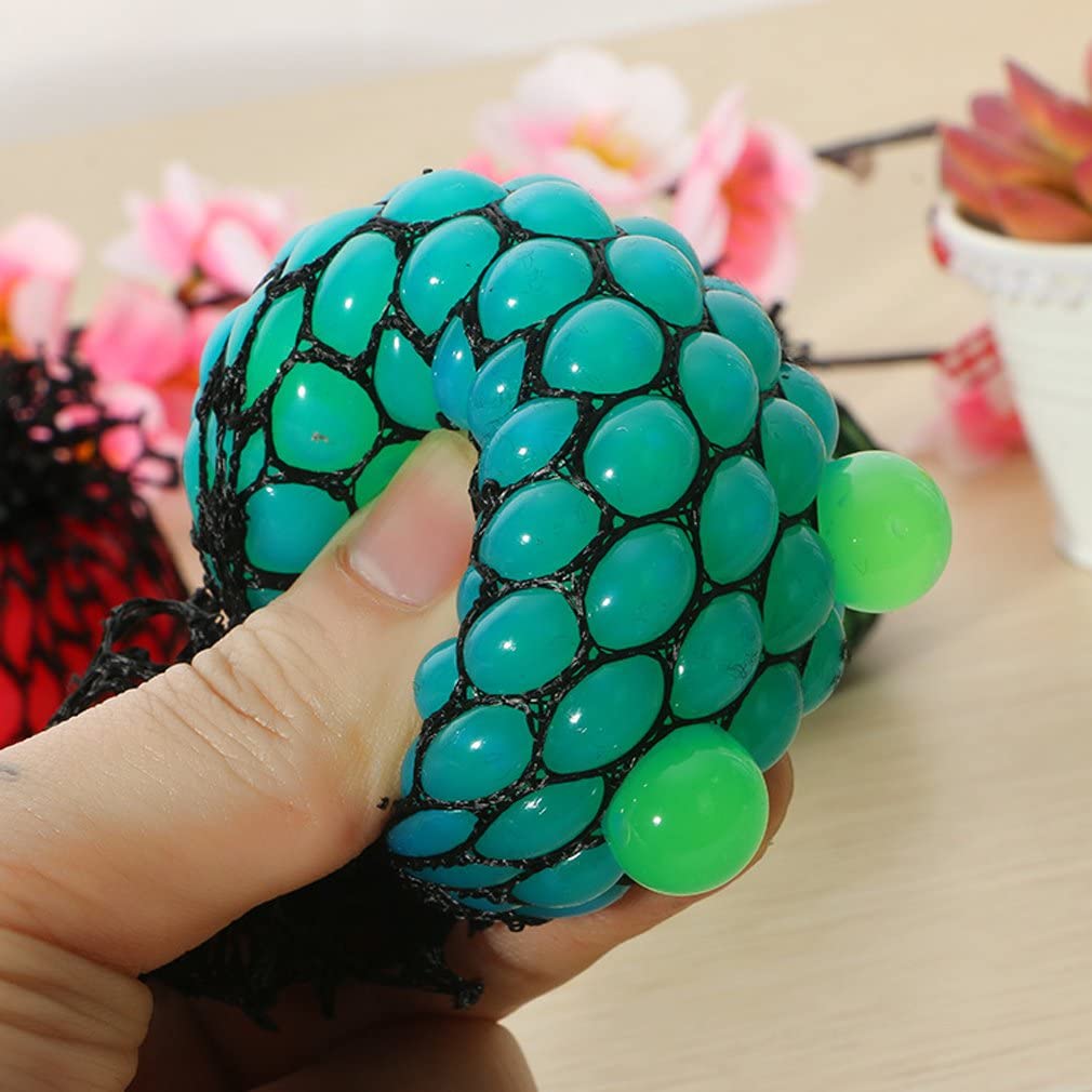 Colorful Mesh Squeeze Stress Ball Toy for Kids and Teens Soft Squishy Fidget Ball Stress