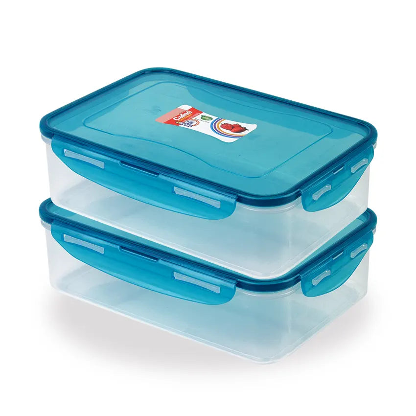 Cafee Food Keeper XL Pack of 2 - (2300ml) Airtight Food Storage Container - BPA-Free Kitchen Organizer Box for Fresh Food & Pantry Storage - Red