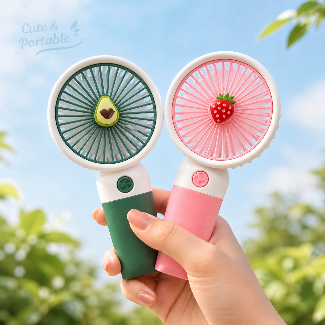 Mini Rechargeable Portable Fan - 3 Speed USB Handheld Desk Fan