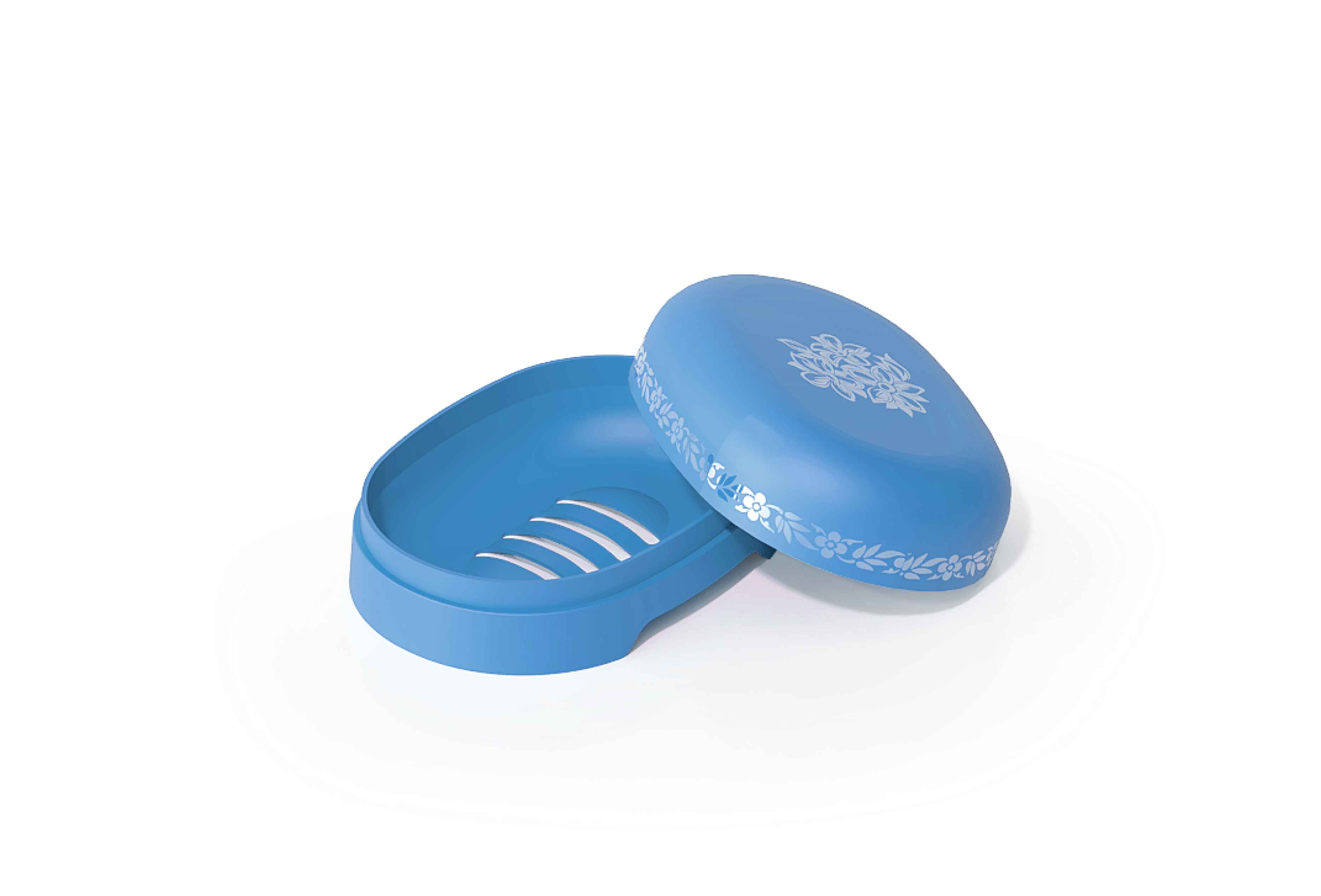 Floret Plastic Bath Set Blue | Stylish Bathroom Accessories Set - Malik Mart P163
