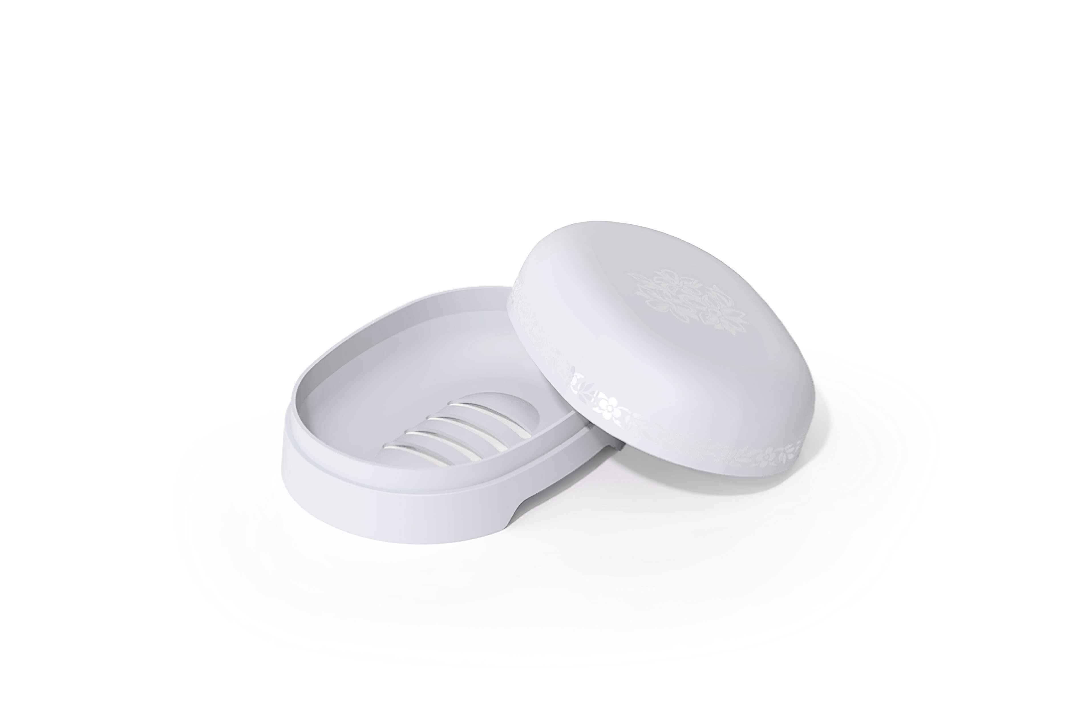 Floret Plastic Bath Set White | Stylish Bathroom Accessories Set - Malik Mart P162