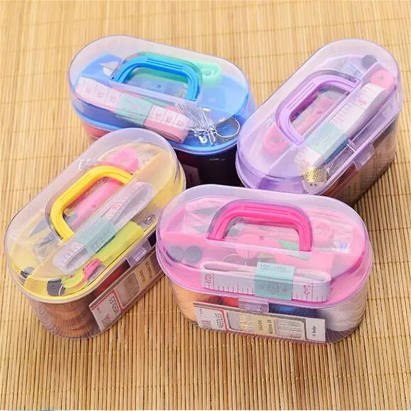 Sewing Box Kit Set with Thread, Needles, Scissor & Measuring Tape