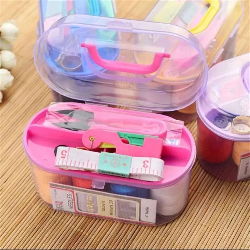 Sewing Box Kit Set with Thread, Needles, Scissor & Measuring Tape