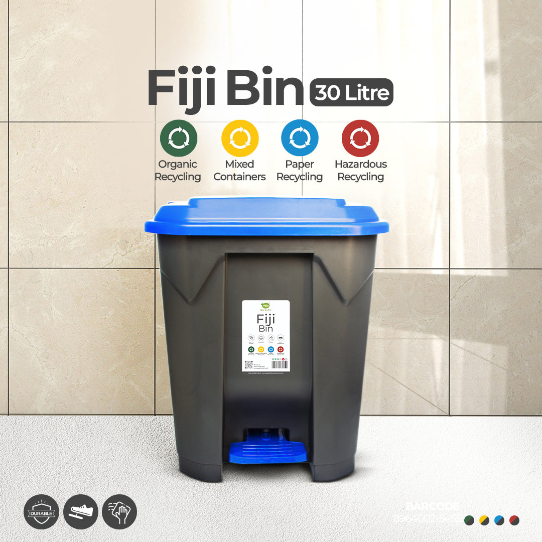 Fiji Bin dustbin - (30Litre) Swing Top Dustbin - Compact Waste Bin for Kitchen, Bathroom, Office & Bedroom