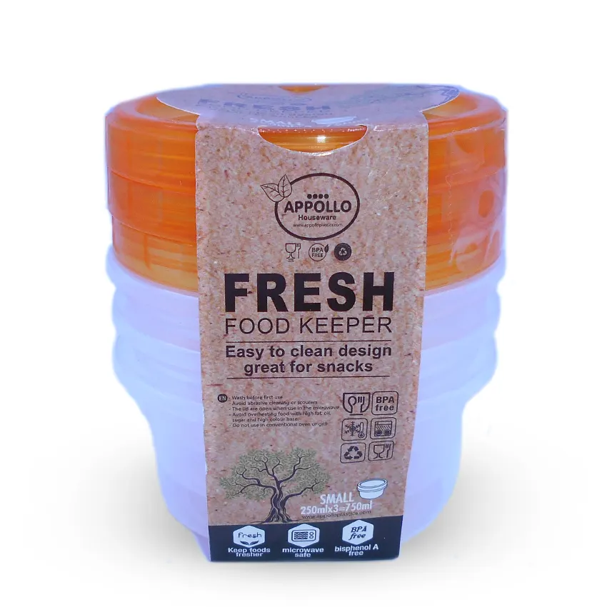Fresh Food Container Pack of 6 Small - (250ml) Airtight Food Storage Container - BPA-Free Kitchen Organizer Box for Fresh Food & Pantry Storage