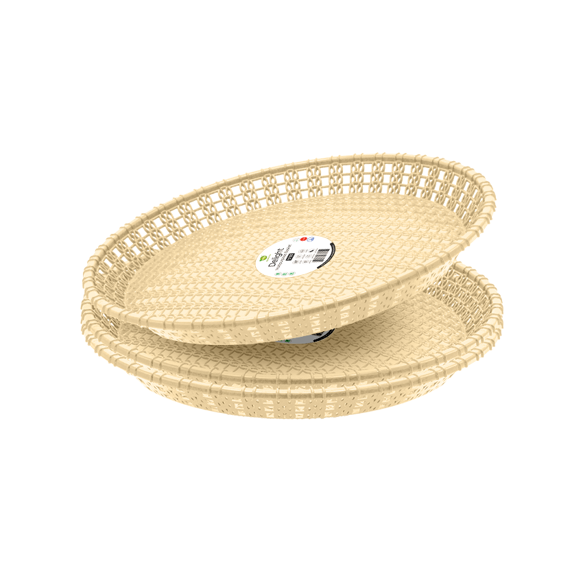Delight Multipurpose Basket (Pack of 3) Compartment Serving Tray - Elegant Dry Fruit, Snacks & Dessert Tray for Home Serving