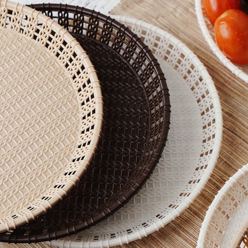 Delight Multipurpose Basket (Pack of 3) Compartment Serving Tray - Elegant Dry Fruit, Snacks & Dessert Tray for Home Serving