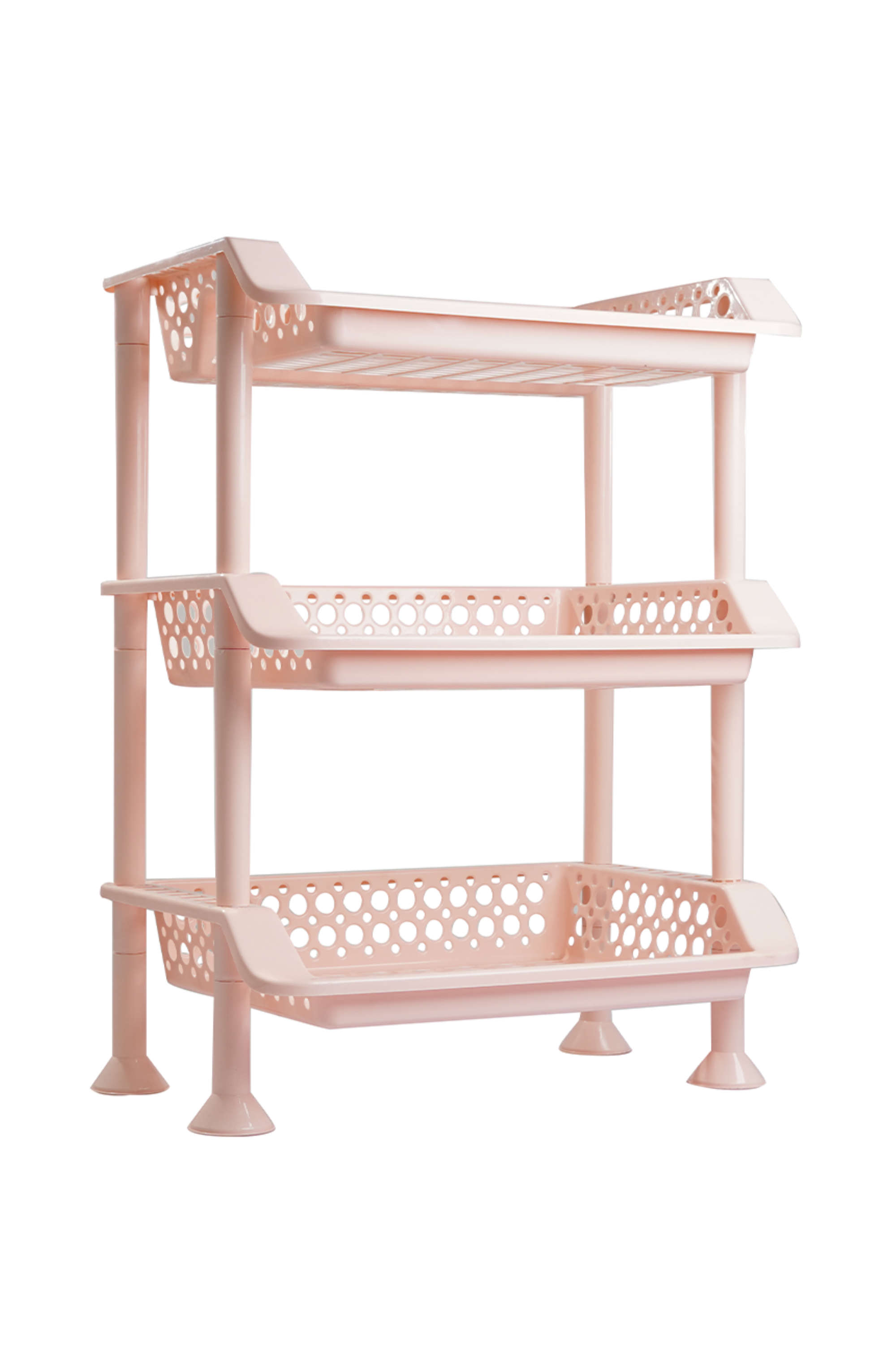 Plastic Dish Rack 3 Tier | Kitchen Plate & Utensil Organizer - Beige - Malik Mart P188