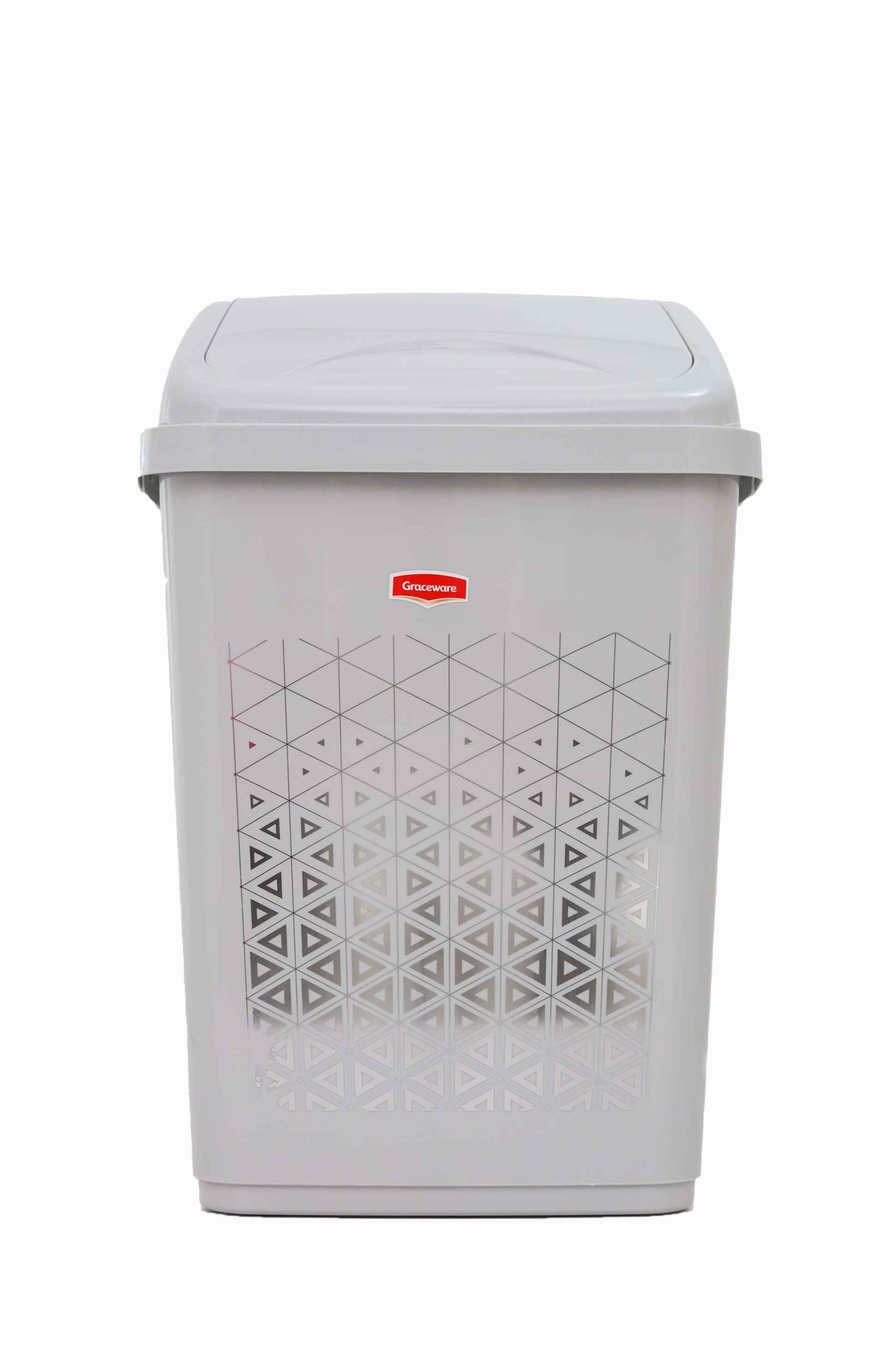 Plastic Dustbin 26L | Large Swing Lid Waste Bin with Color Variants Grey - Malik Mart P157
