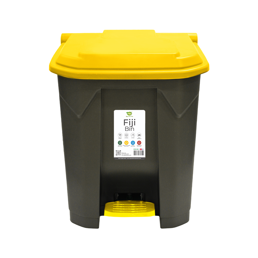 Fiji Bin dustbin - (30Litre) Swing Top Dustbin - Compact Waste Bin for Kitchen, Bathroom, Office & Bedroom - Yellow