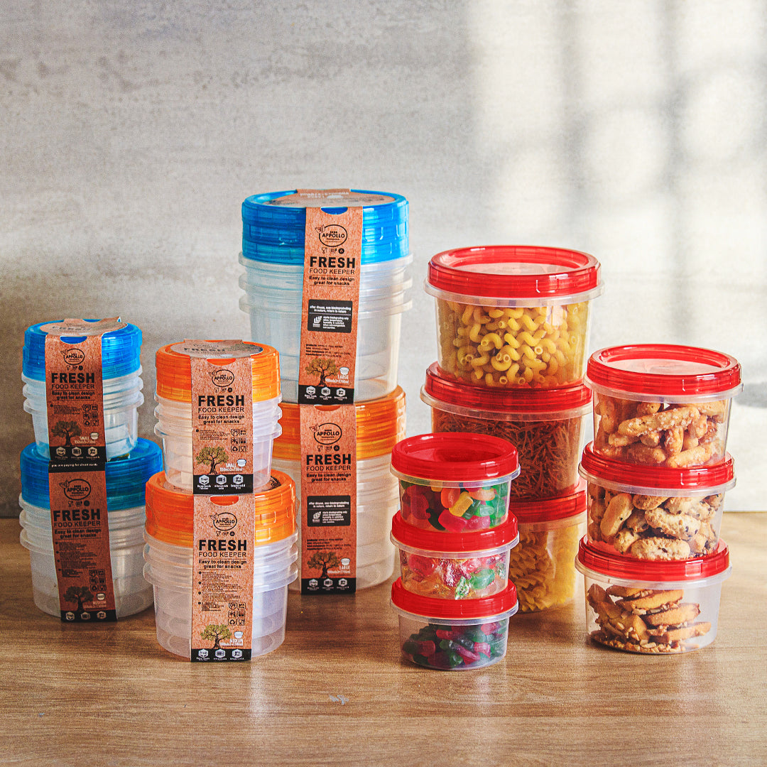Fresh Food Keeper 9 Piece Bundle (3 set each: 200ml/500ml/900ml) Airtight Food Storage Container - BPA-Free Kitchen Organizer Box for Fresh Food & Pantry Storage