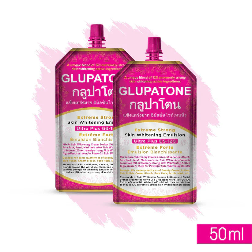 Gluptone Extreme Strong Whitening Emulsion Ultra Plus GS-120 For Face & Body 50ml (Pack Of 2)