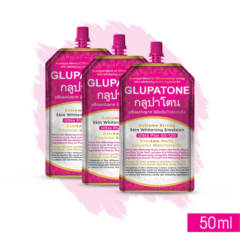 Gluptone Extreme Strong Whitening Emulsion Ultra Plus GS-120 For Face & Body 50ml (Pack Of 3)