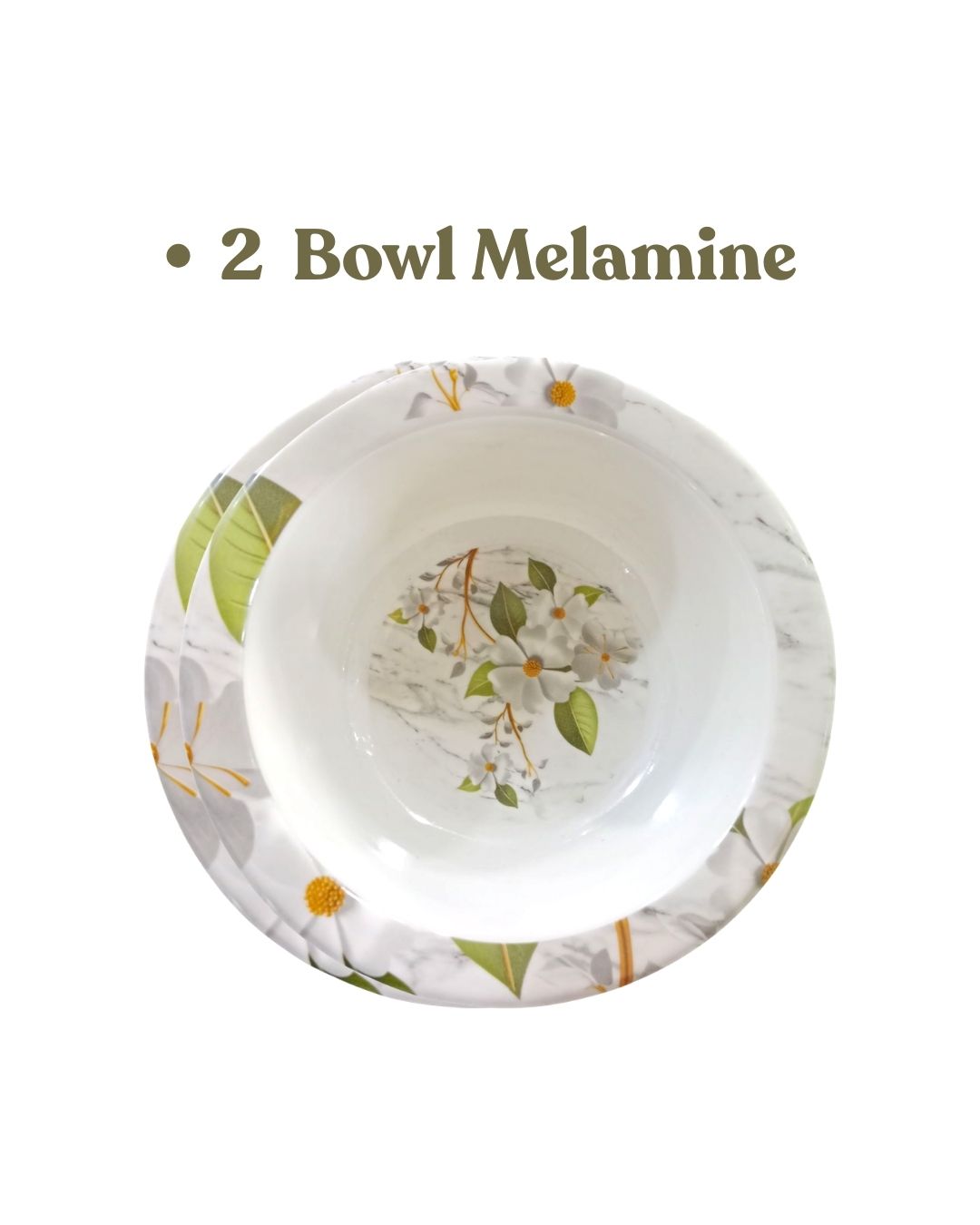 Green Floral Melamine Dinner Set | Durable Serving Plates & Bowls Set