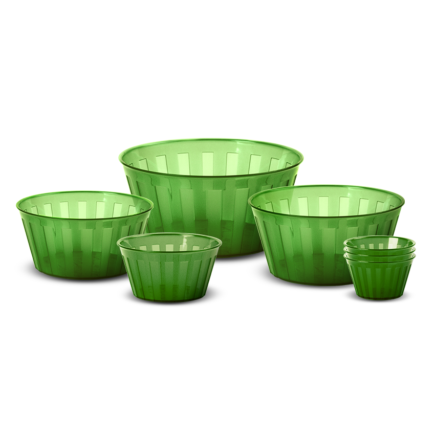 Milan Bowl Pack of 7 Serving Bowl Set - Lightweight Kitchen Bowls for Snacks, Salad, Food Prep & Serving - Olive
