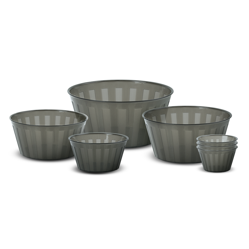 Milan Bowl Pack of 7 Serving Bowl Set - Lightweight Kitchen Bowls for Snacks, Salad, Food Prep & Serving - Red