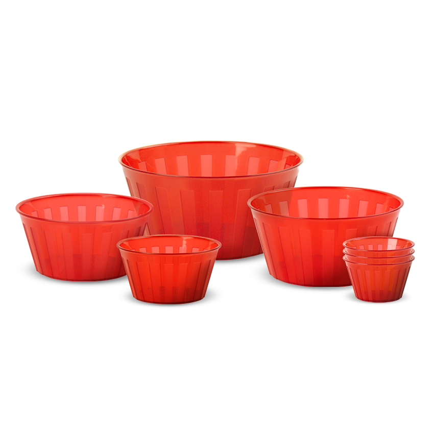 Milan Bowl Pack of 7 Serving Bowl Set - Lightweight Kitchen Bowls for Snacks, Salad, Food Prep & Serving - Purple