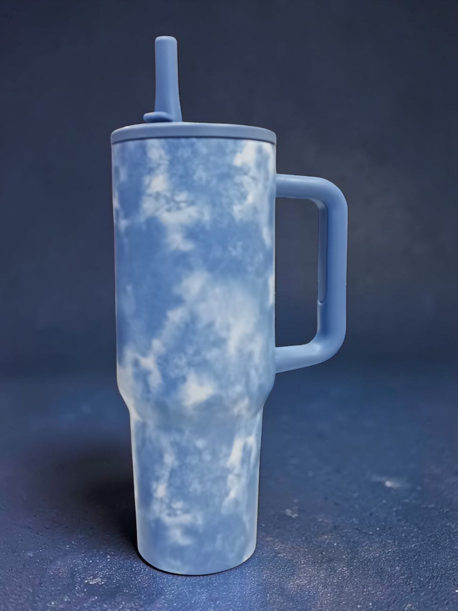 1200ml Marble Design Travel Tumbler with Handle and Straw | Stainless Steel Mug for Daily Use